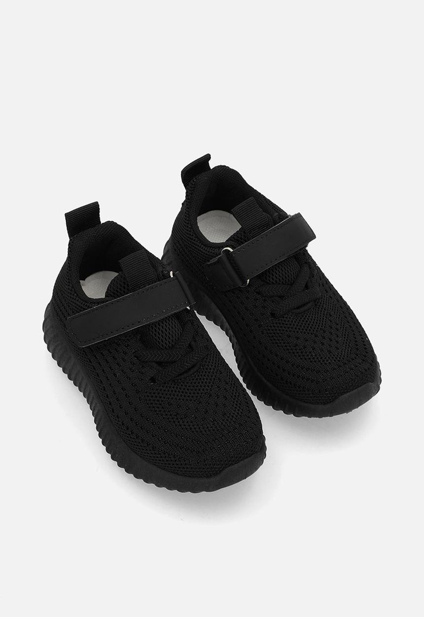 Pop Candy - Lace & adjustable fastener strap sneaker - black