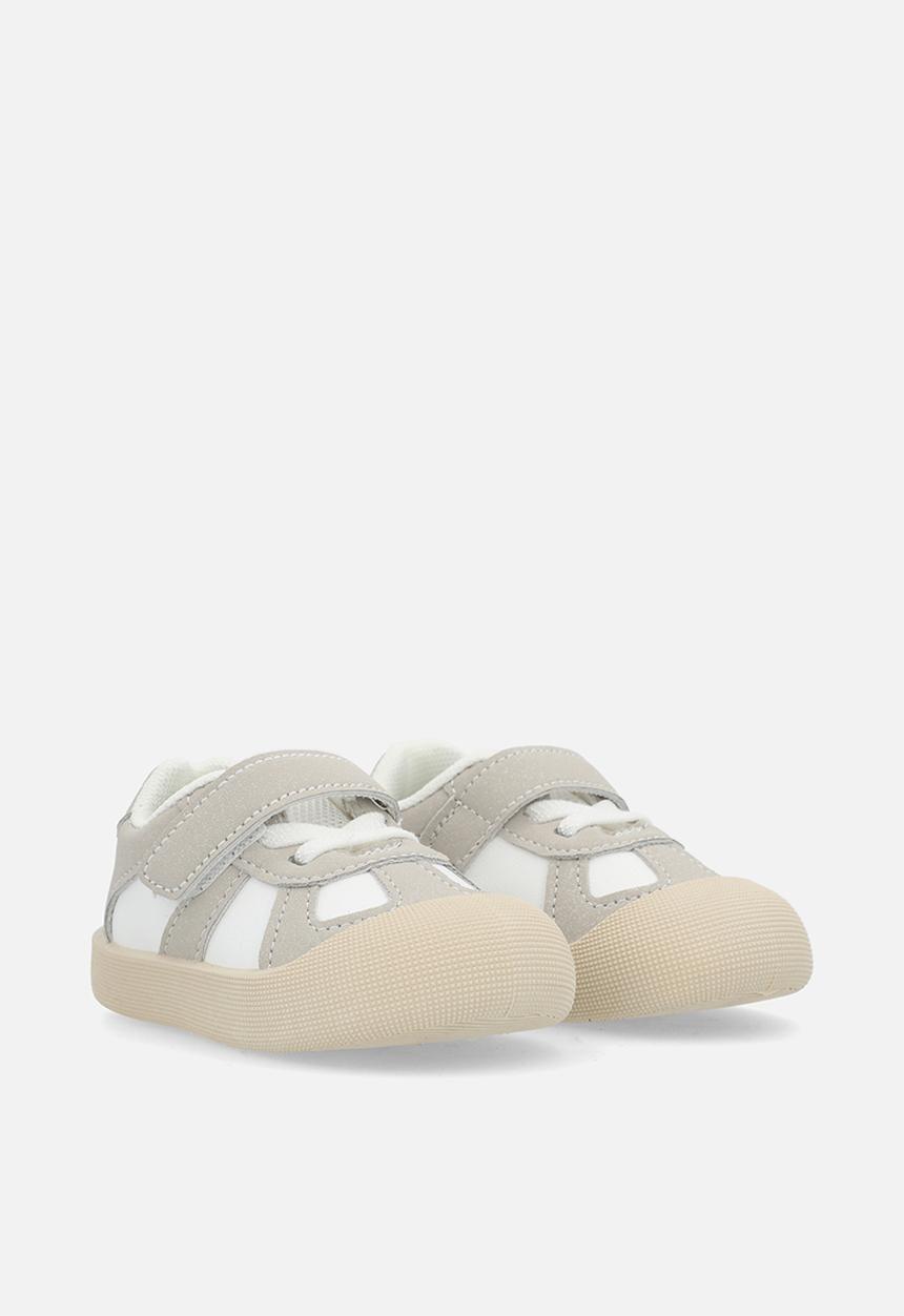 Pop Candy - Lace & adjustable fastener sneakers - grey & white