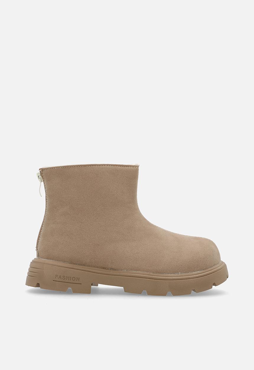 Pop Candy - Faux suede ankle boots - beige