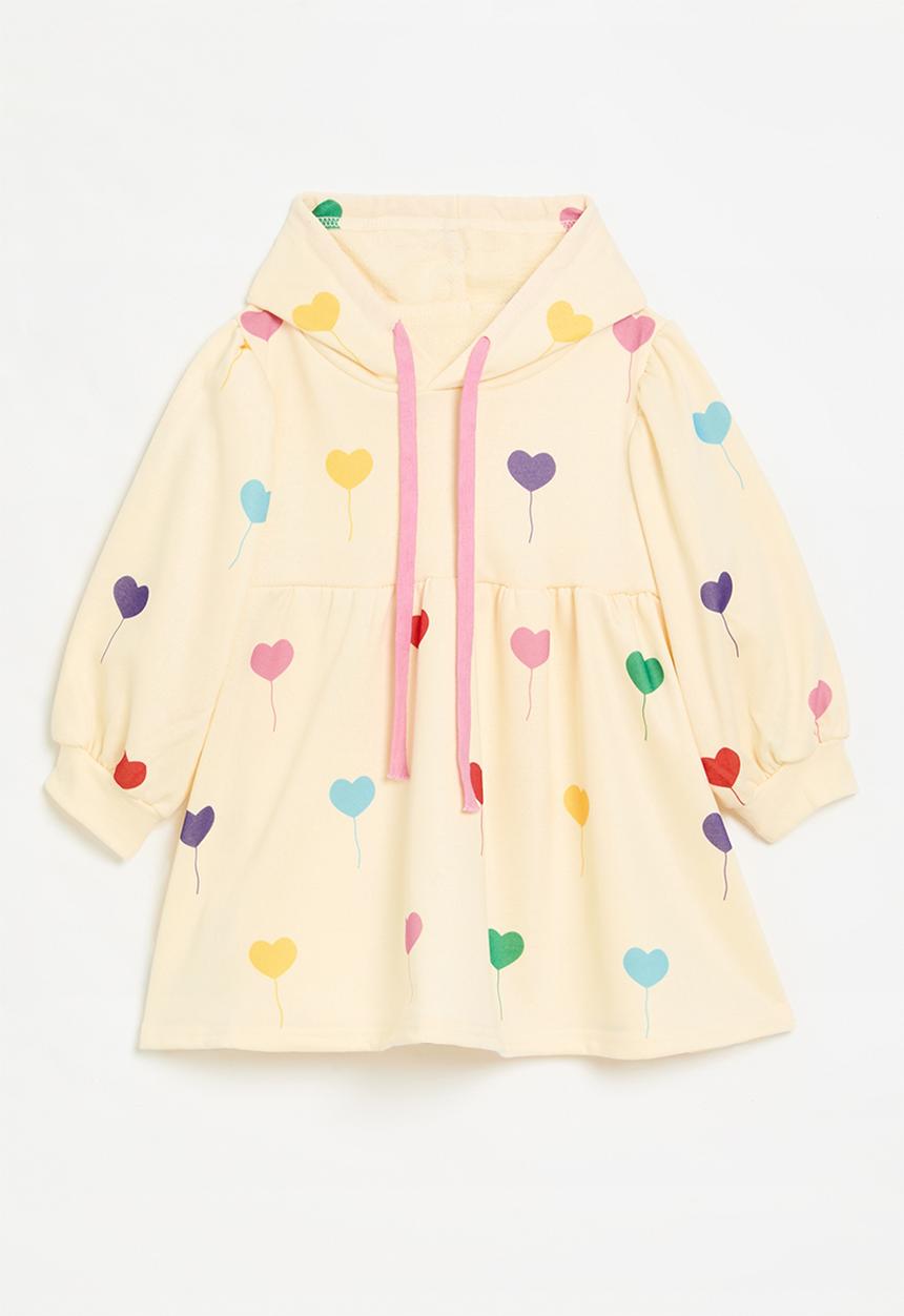 Pop Candy - Heart print hooded dress-multi