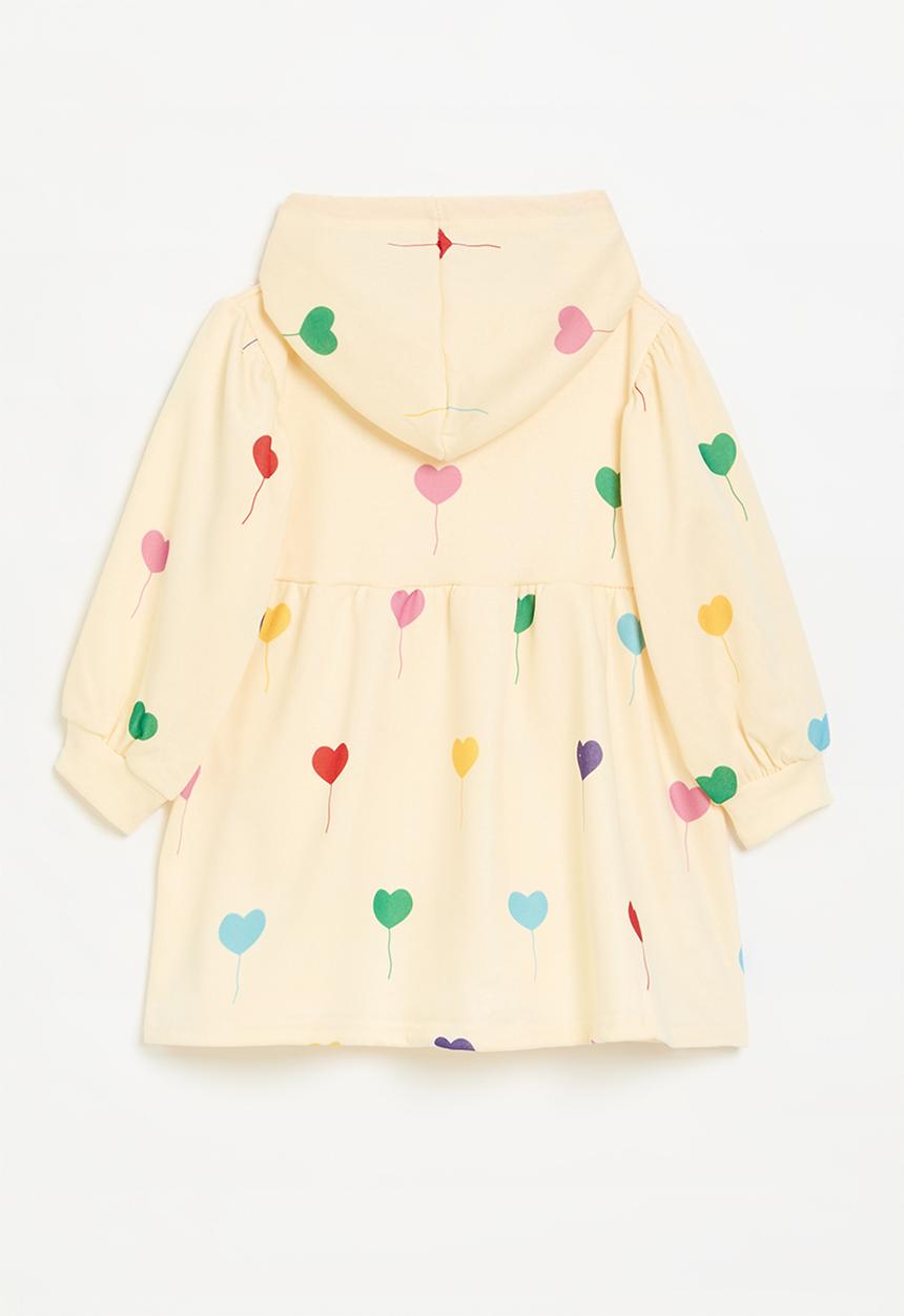 Pop Candy - Heart print hooded dress-multi