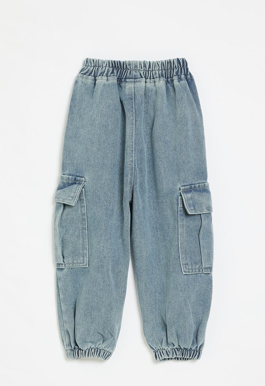 Pop Candy - Denim utility jogger-stone wash