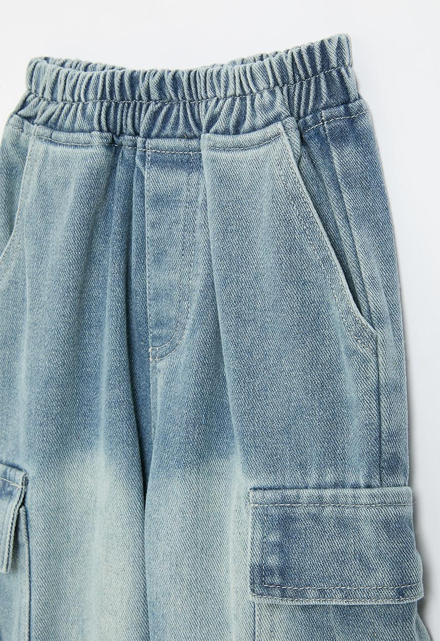 Pop Candy - Denim utility jogger-stone wash