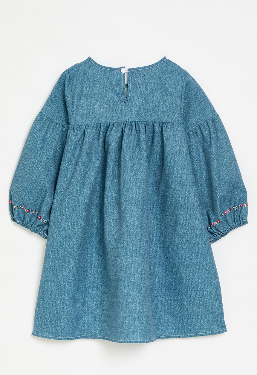 Pop Candy - Floral applique denim dress - blue