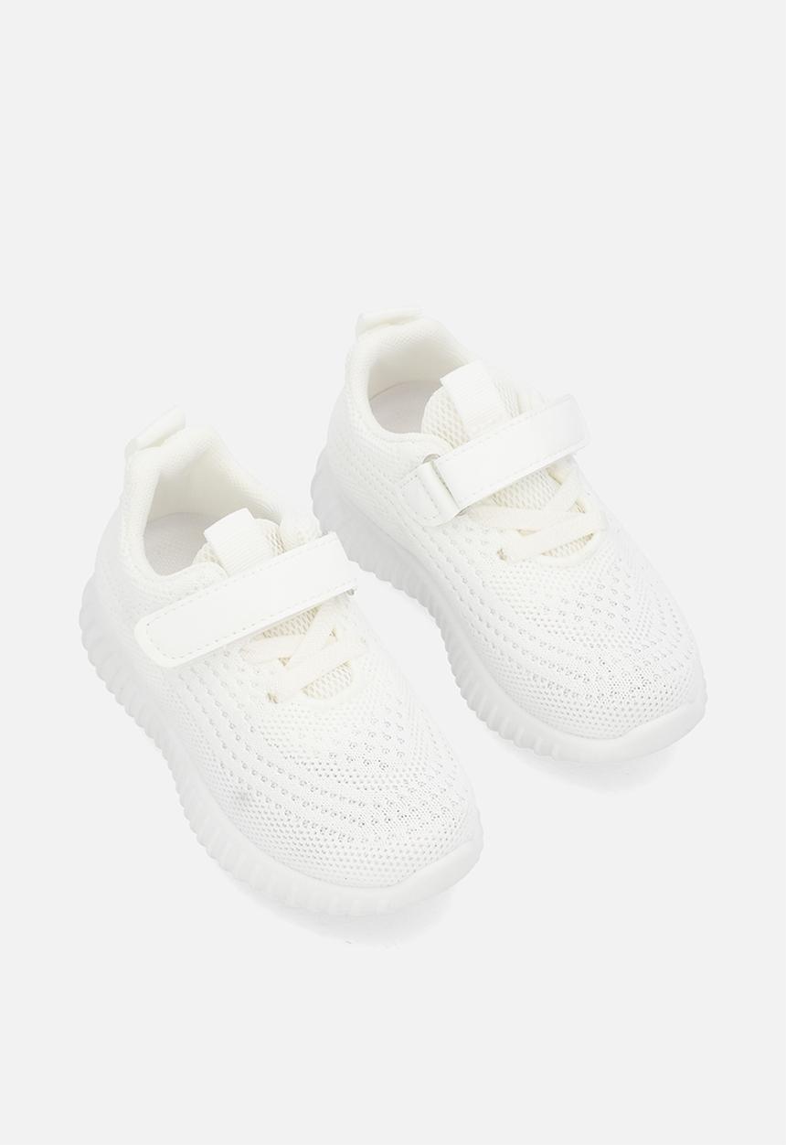 Pop Candy - Lace & adjustable fastener strap sneaker - white