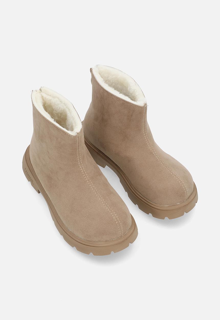 Pop Candy - Faux suede ankle boots - beige