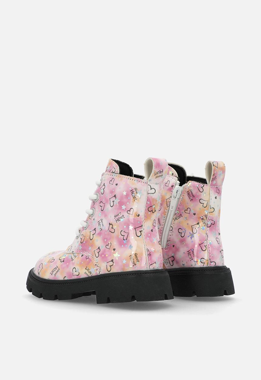 Pop Candy - Printed lace up boots - pink