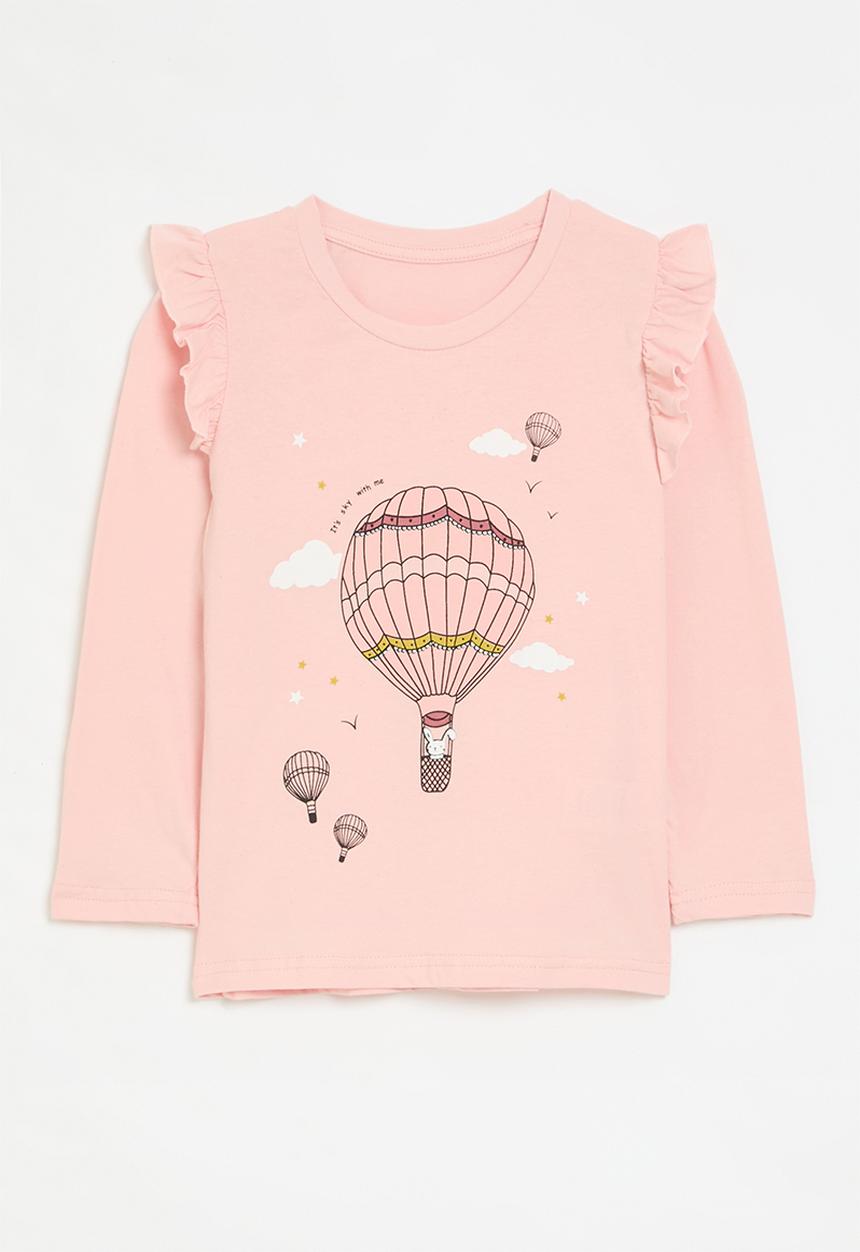 Pop Candy - Printed frilled tee - pink