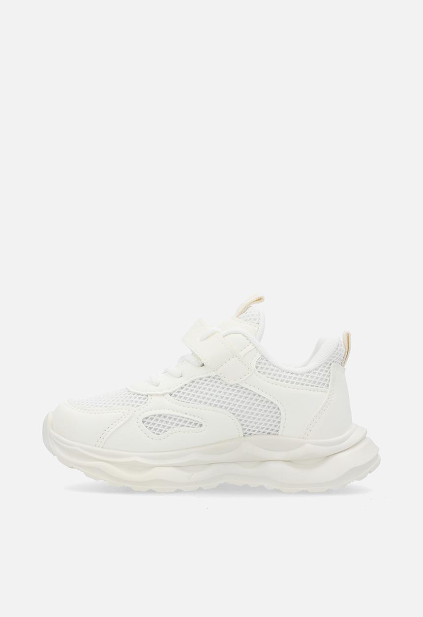 Pop Candy - Lace & adjustable strap fastener sneakers-white