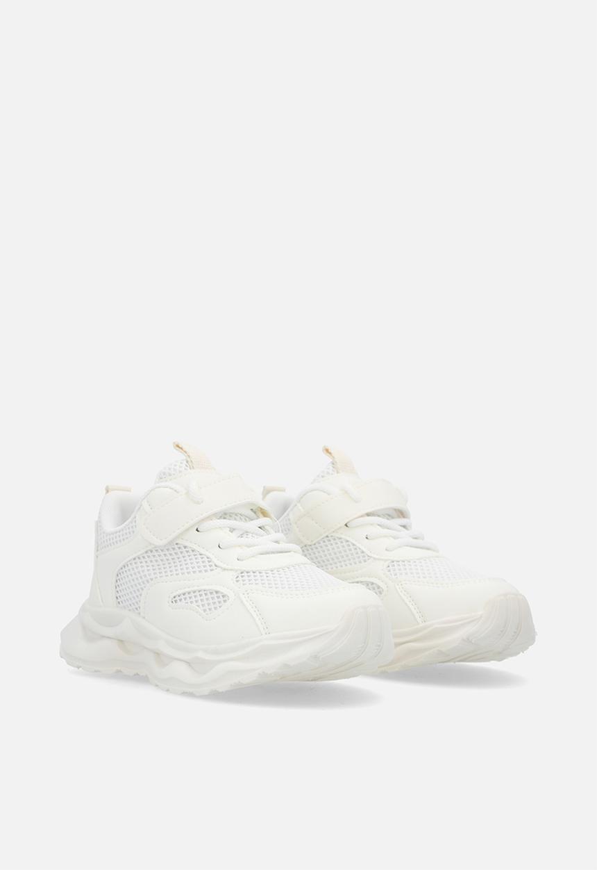 Pop Candy - Lace & adjustable strap fastener sneakers-white