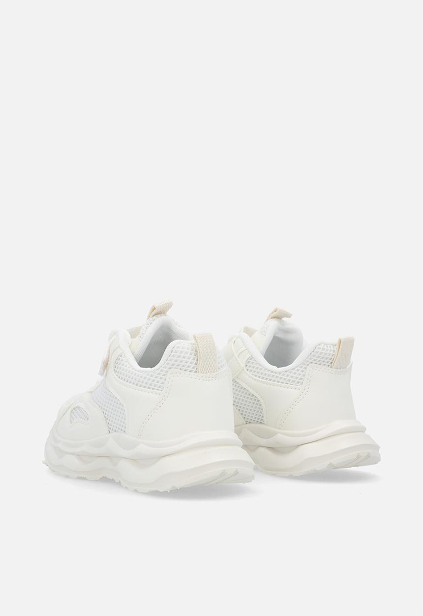 Pop Candy - Lace & adjustable strap fastener sneakers-white