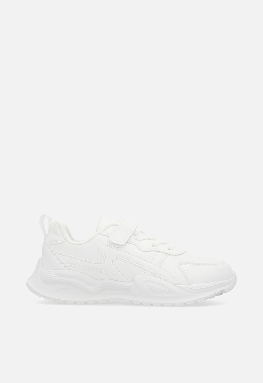 Pop Candy - Lace & adjustable strap fastener sneakers-white