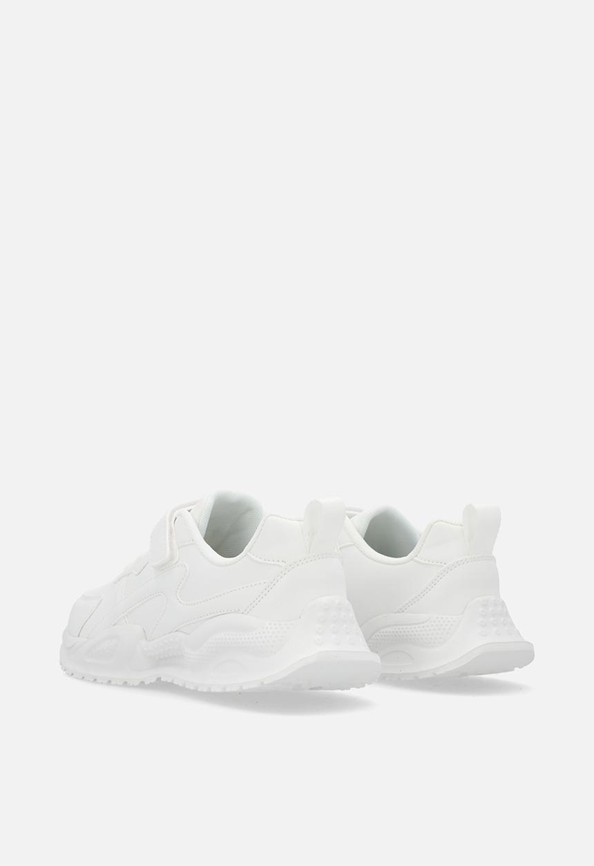 Pop Candy - Lace & adjustable strap fastener sneakers-white