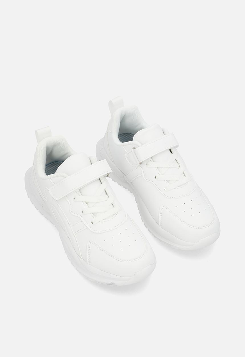 Pop Candy - Lace & adjustable strap fastener sneakers-white