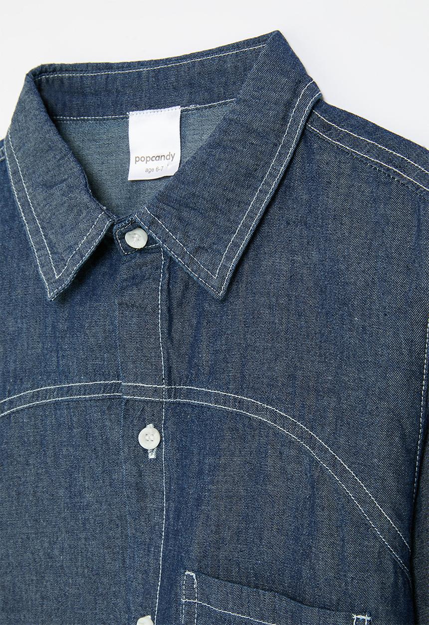 Pop Candy - Denim Shirt - indigo blue