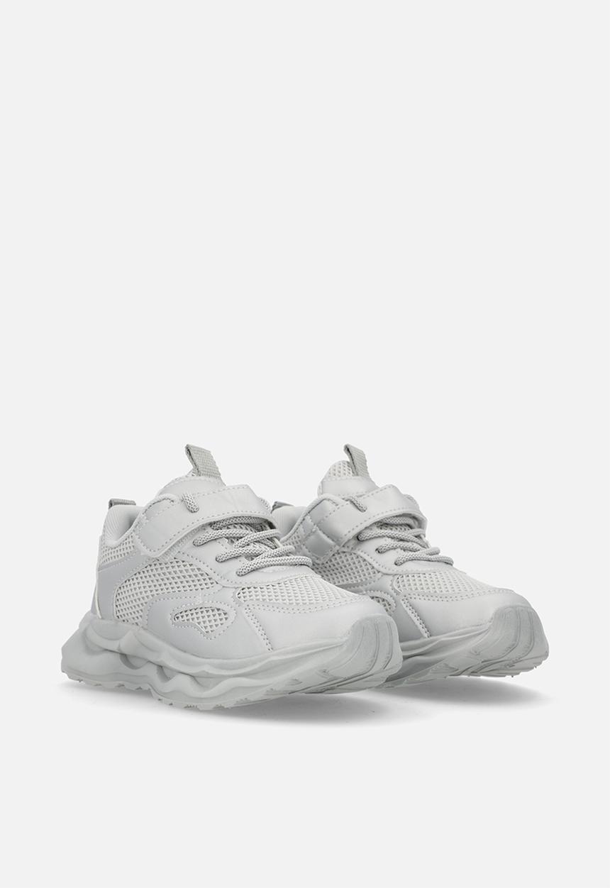 Pop Candy - Lace & adjustable fastener strap sneakers-grey