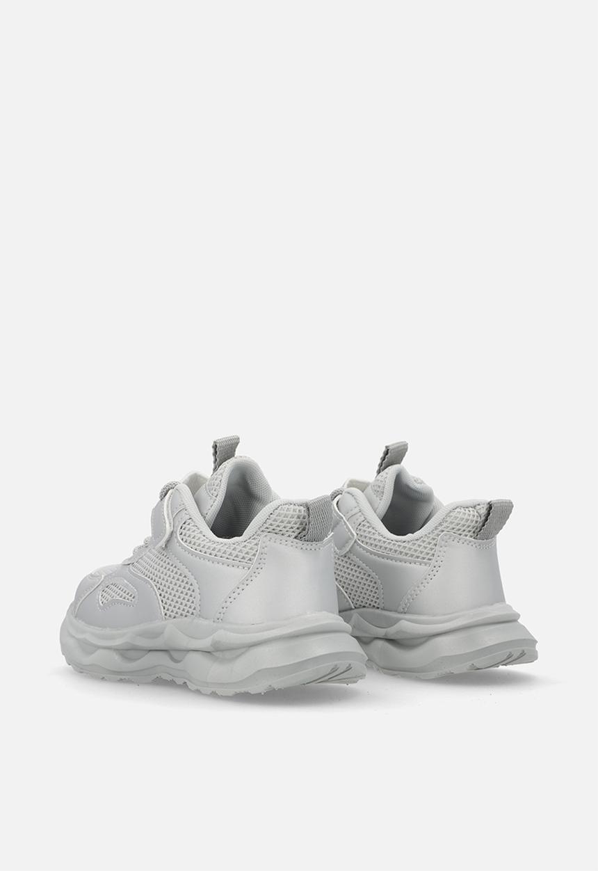 Pop Candy - Lace & adjustable fastener strap sneakers-grey