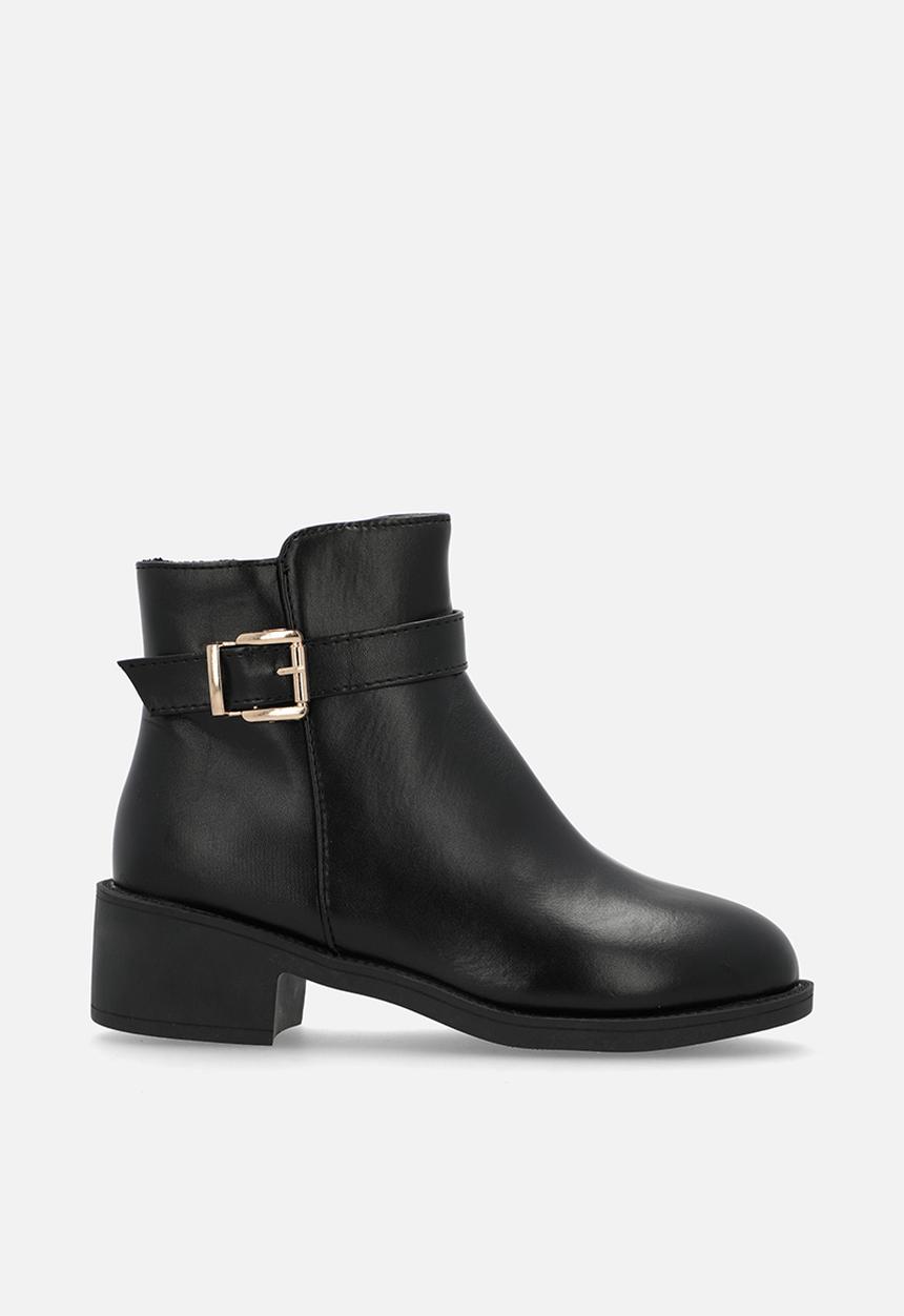 Pop Candy - Buckle strap ankle boots-black