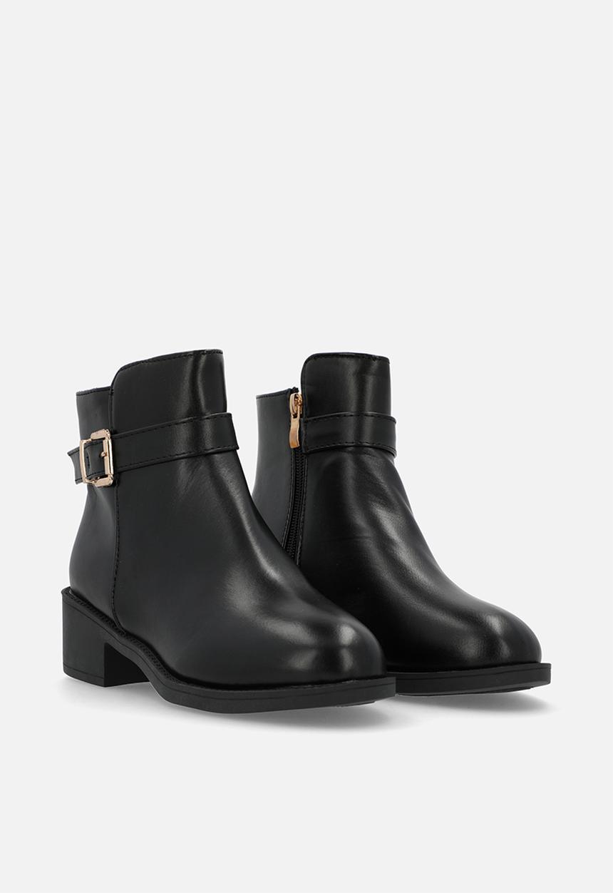 Pop Candy - Buckle strap ankle boots-black
