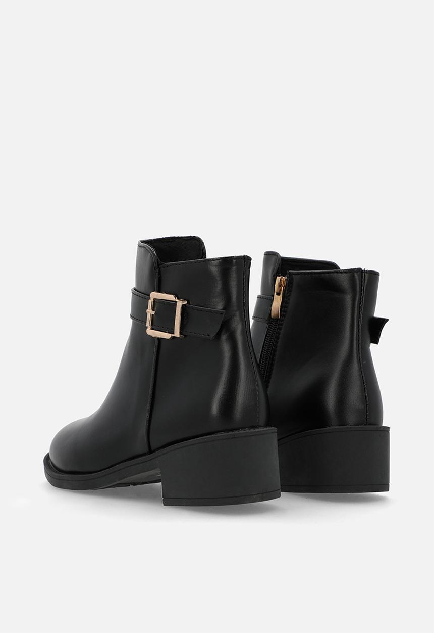 Pop Candy - Buckle strap ankle boots-black