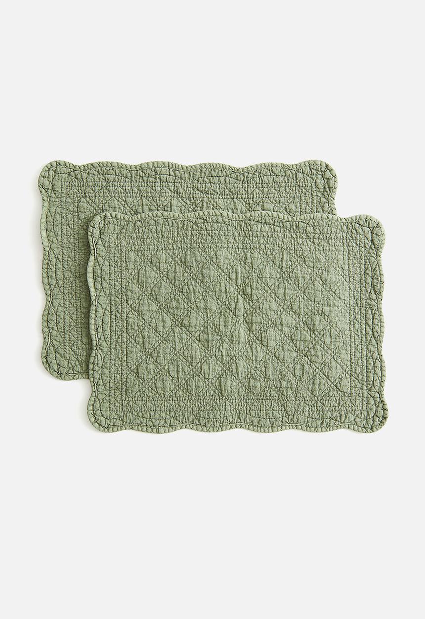 H&M - 2-Pack quilted place mats - green