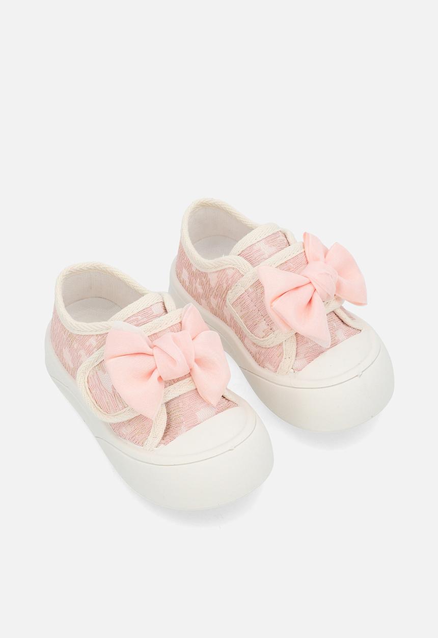 Pop Candy - Textured sneakers with bow feature - pink
