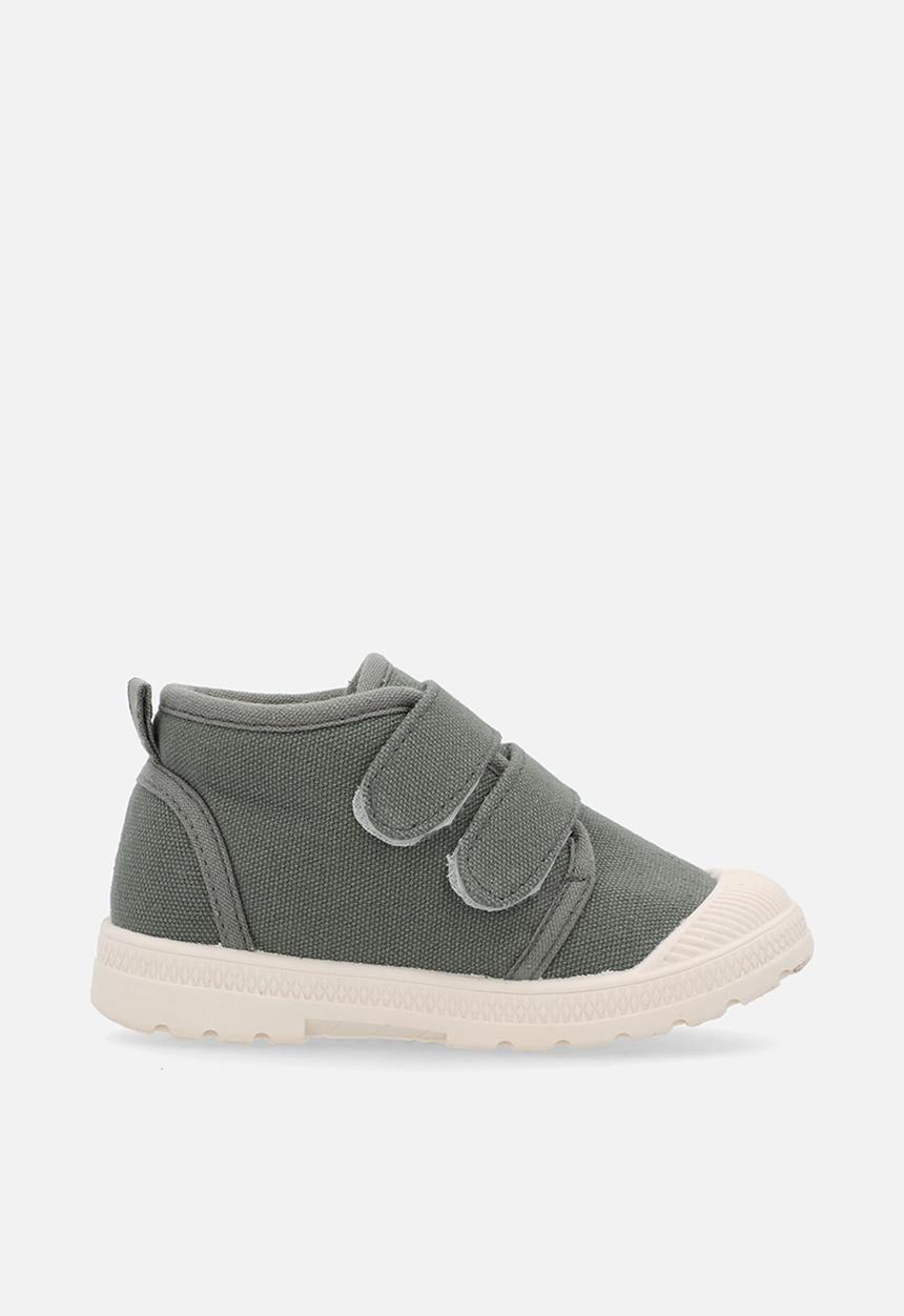 Pop Candy - Shearling lined twin strap sneakers - grey-green