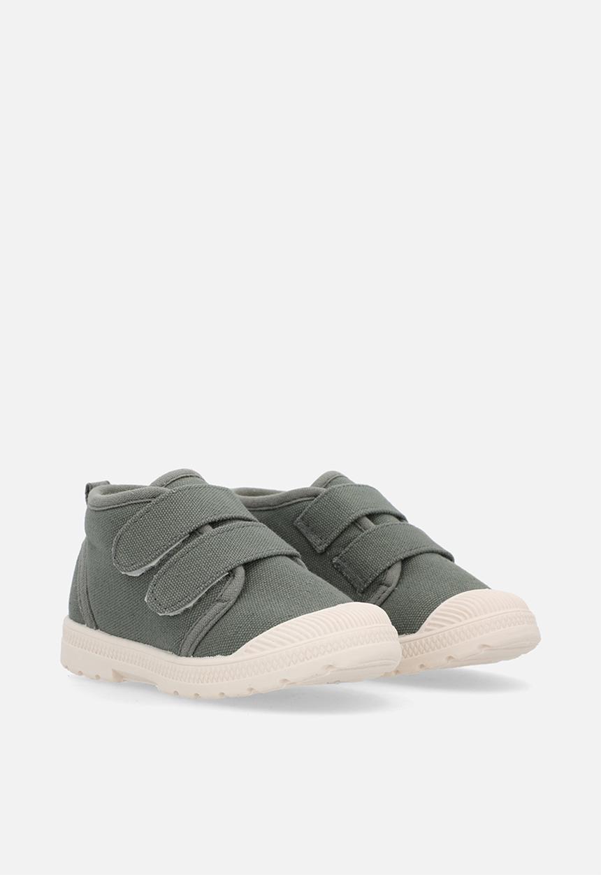 Pop Candy - Shearling lined twin strap sneakers - grey-green