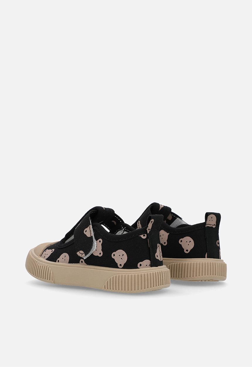 Pop Candy - Printed t-bar sneakers-black  & ecru