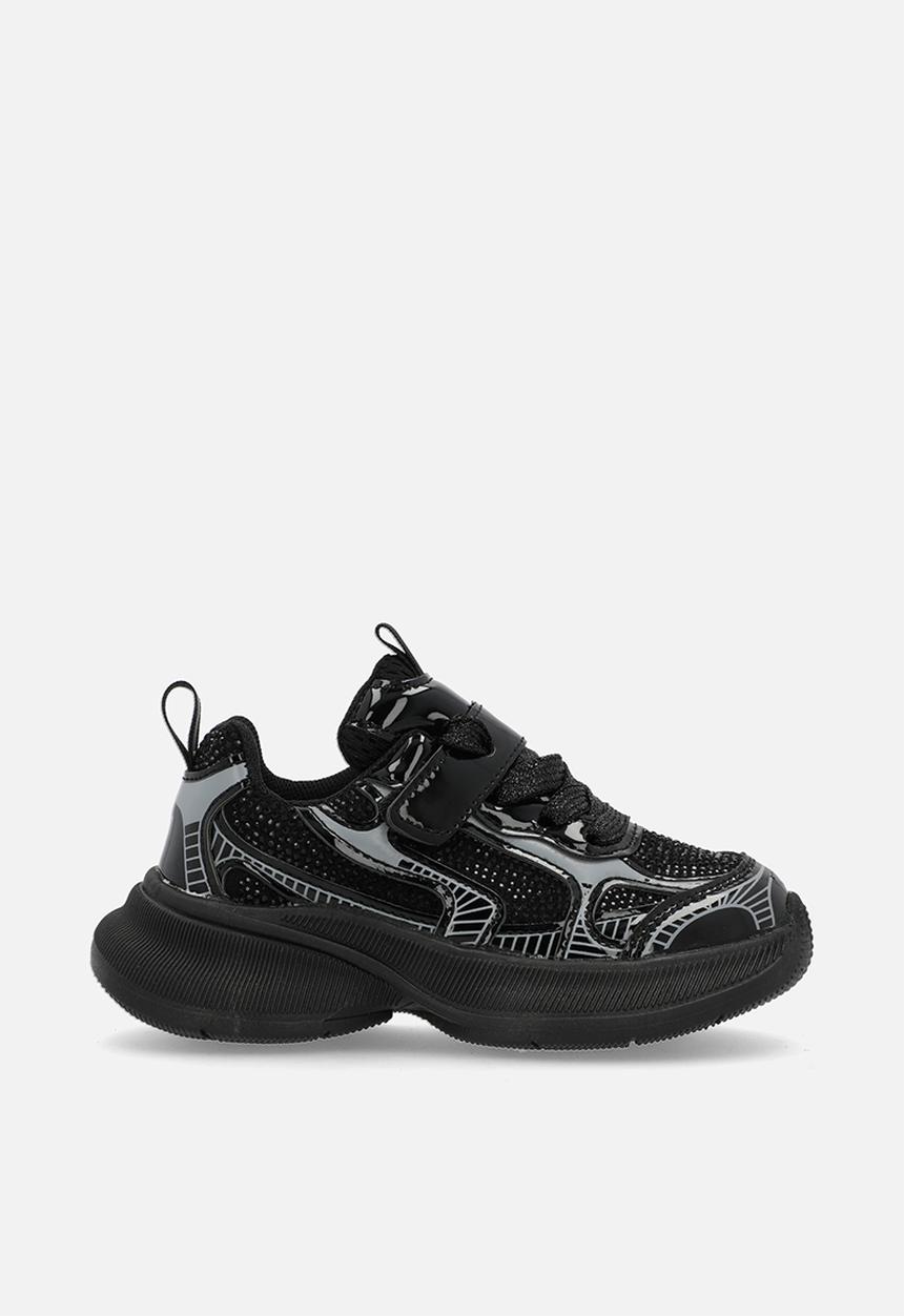 Pop Candy - Lace & adjustable fastener sneakers - black