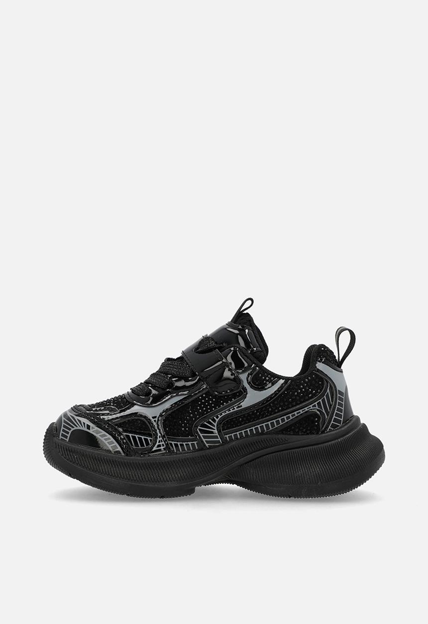 Pop Candy - Lace & adjustable fastener sneakers - black