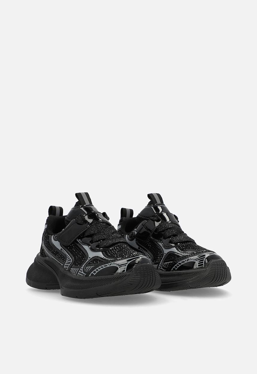 Pop Candy - Lace & adjustable fastener sneakers - black
