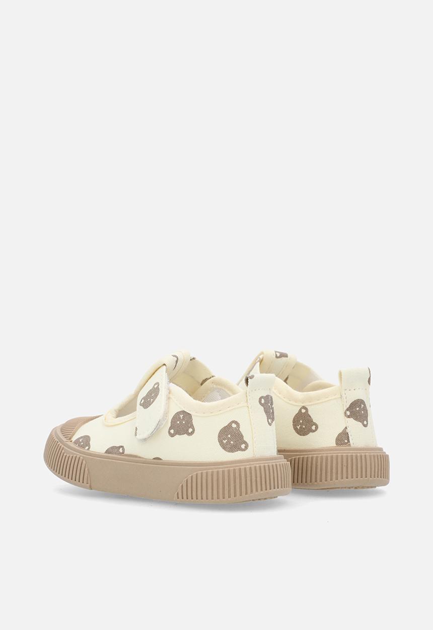 Pop Candy - Printed t-bar sneakers - ecru/bear aop