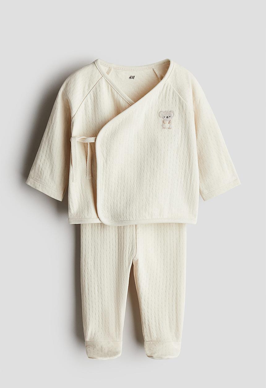 H&M - 2-Piece cotton jersey set - cream koala 