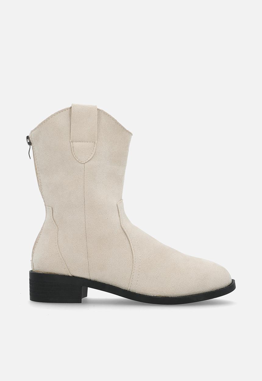 Pop Candy - Faux Suede cow boy boots - stone