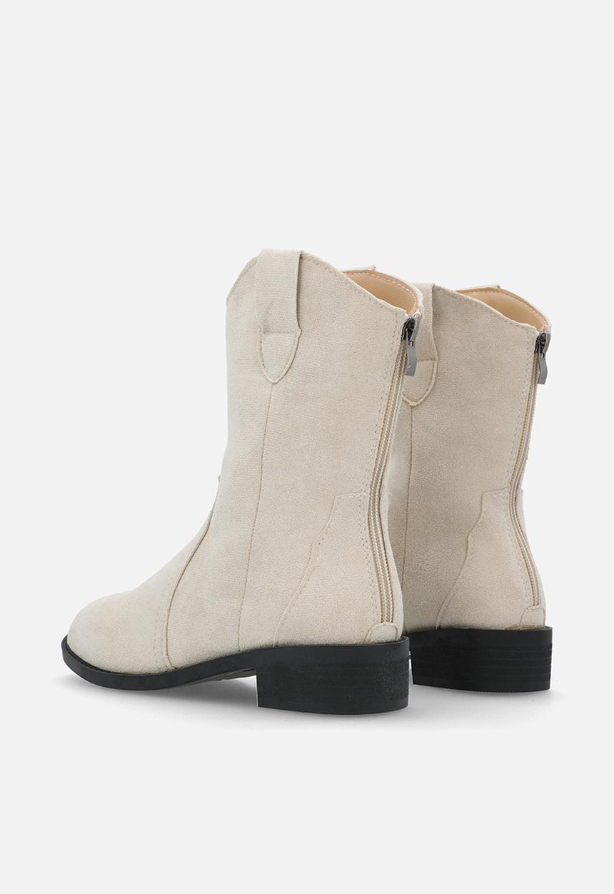 Pop Candy - Faux Suede cow boy boots - stone