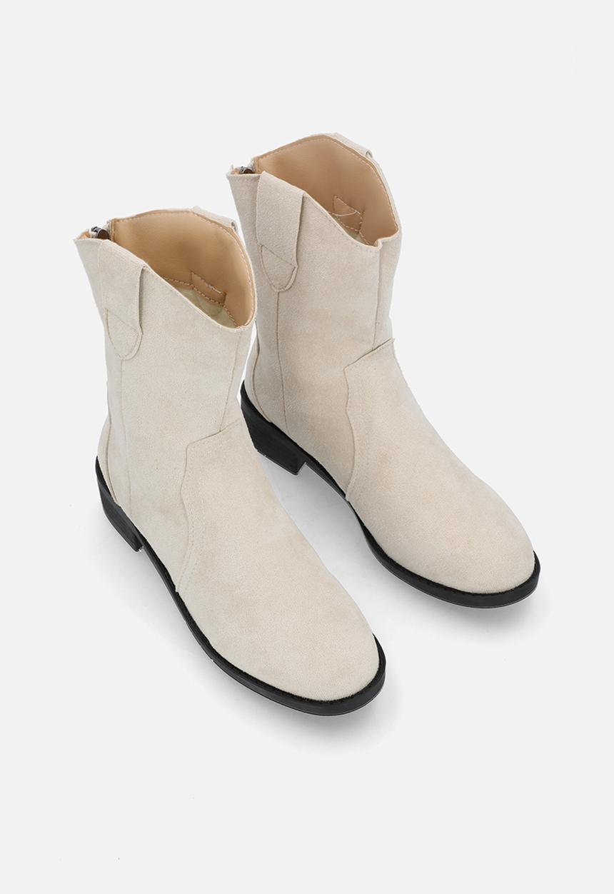 Pop Candy - Faux Suede cow boy boots - stone