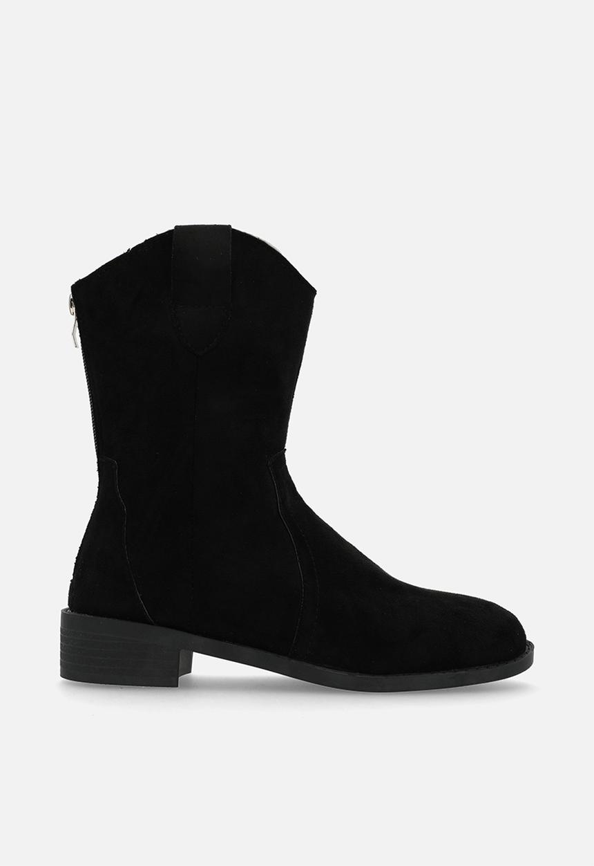 Pop Candy - Faux Suede cow boy boots-black