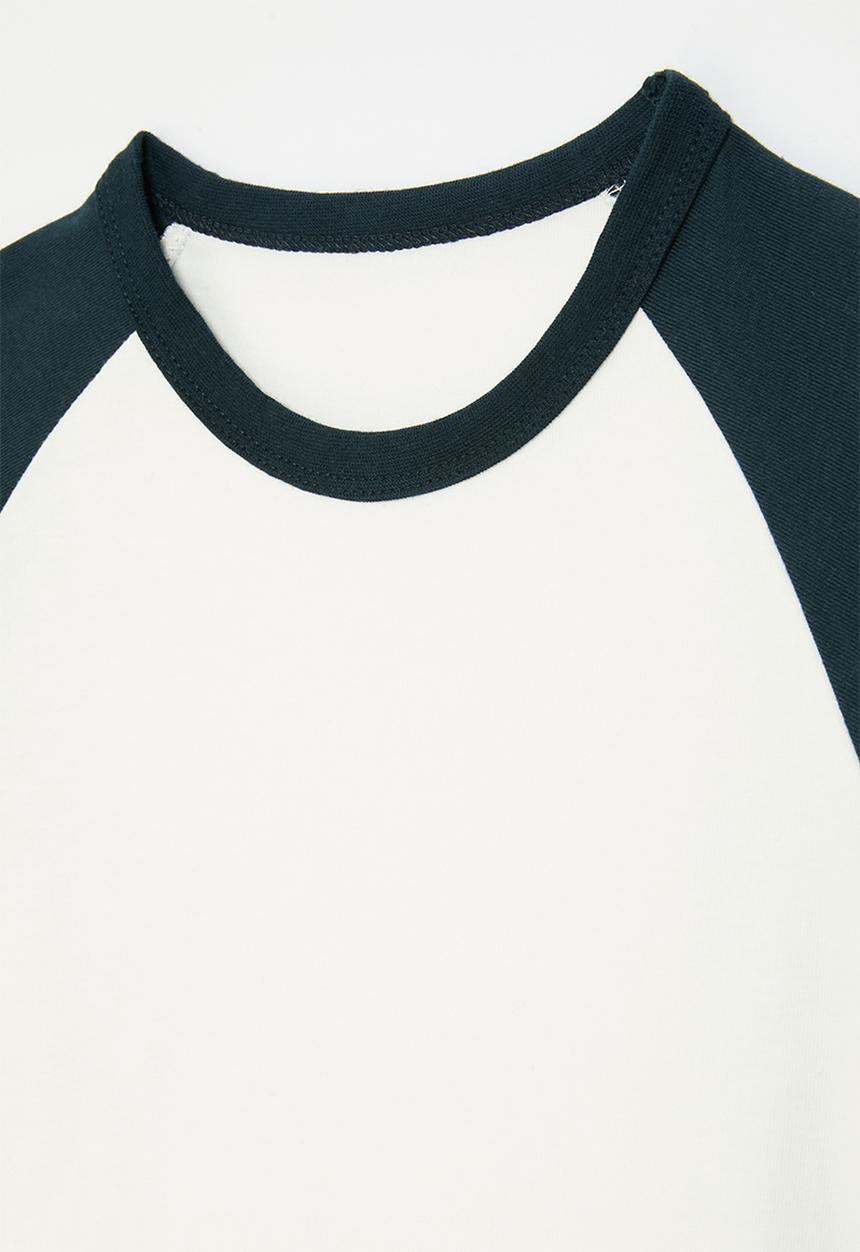Pop Candy - Colour block reglan tee - navy & white