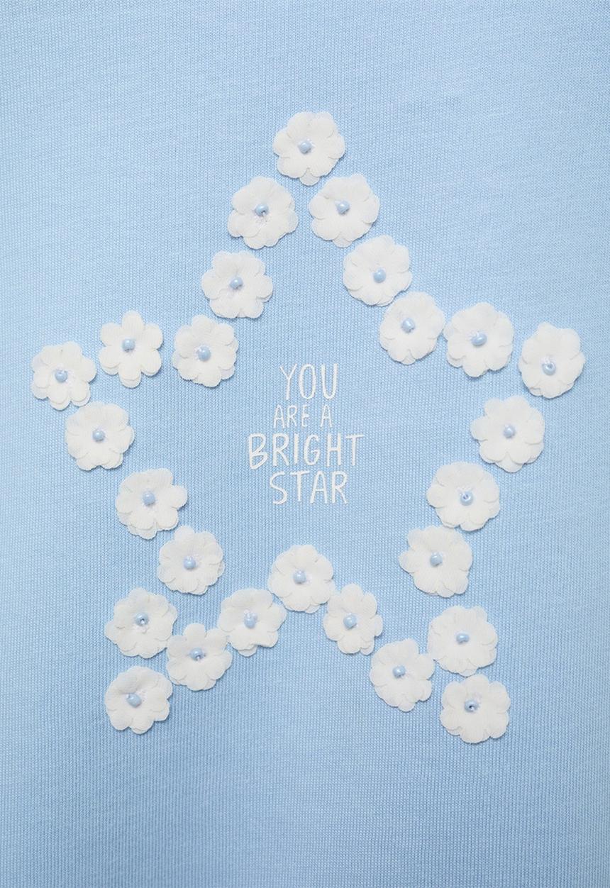 MANGO - T-shirt star - light/pastel blue
