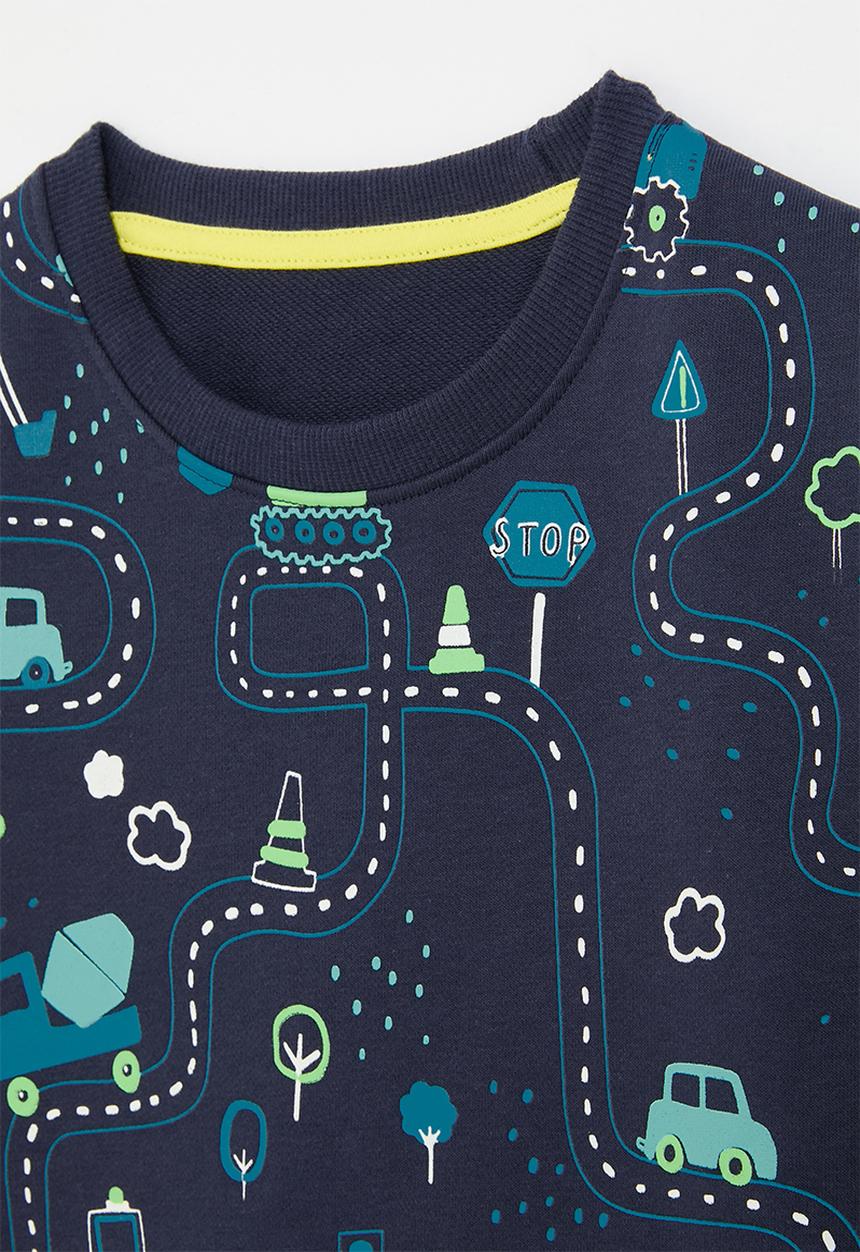 Pop Candy - Printed sweat top - navy blue