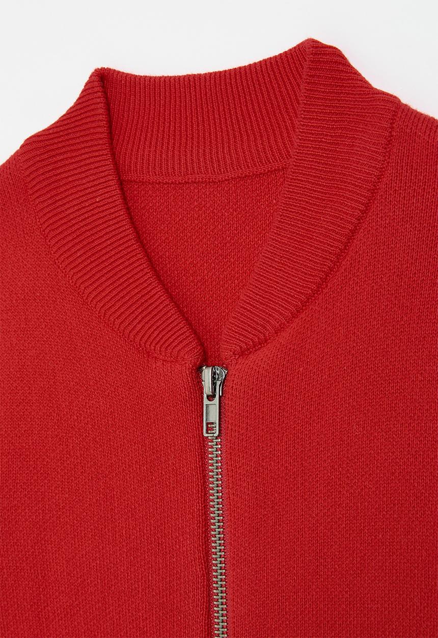 Pop Candy - Zip thru bomber jacket - red