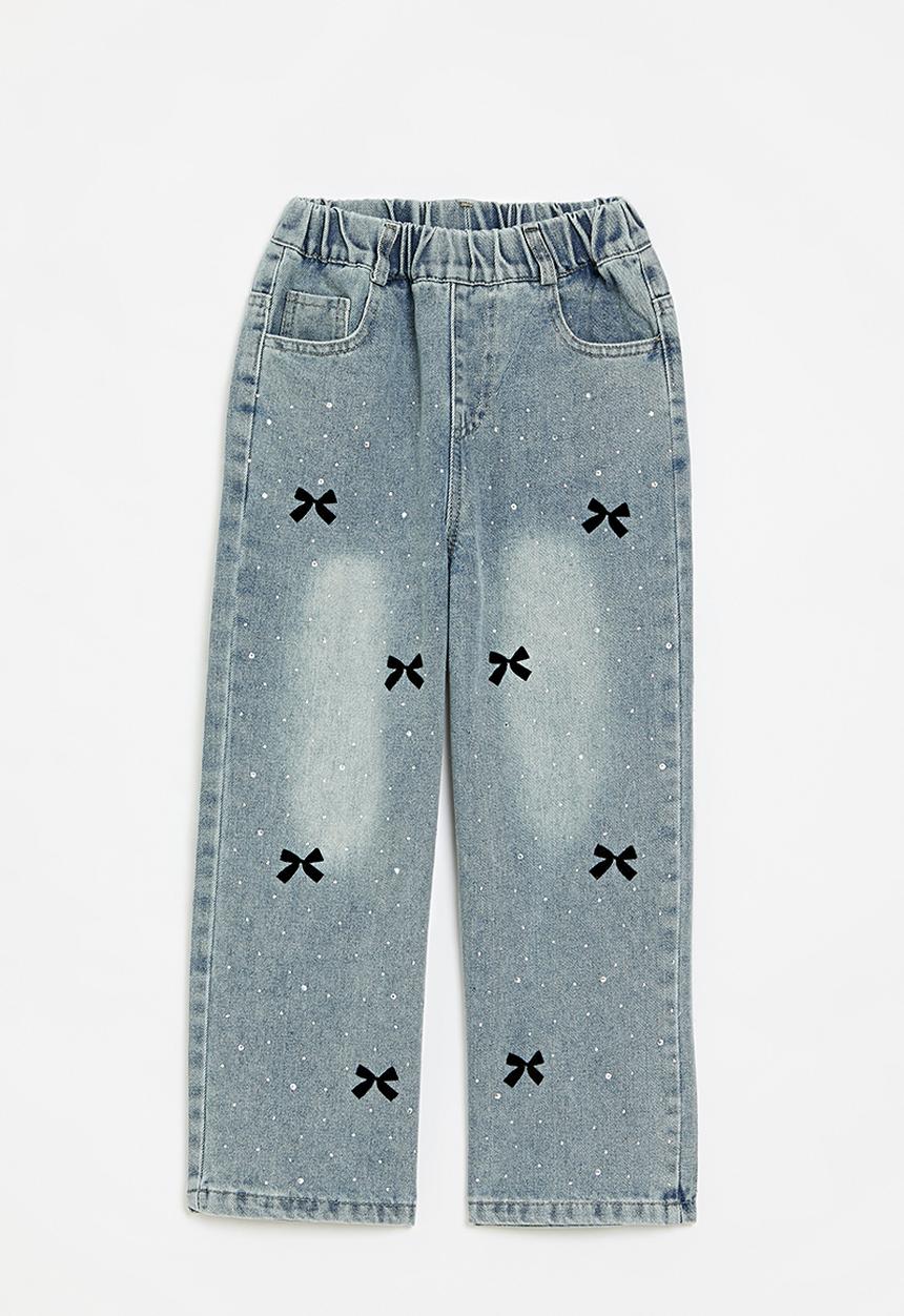 Pop Candy - Ribbon applique jeans-blue