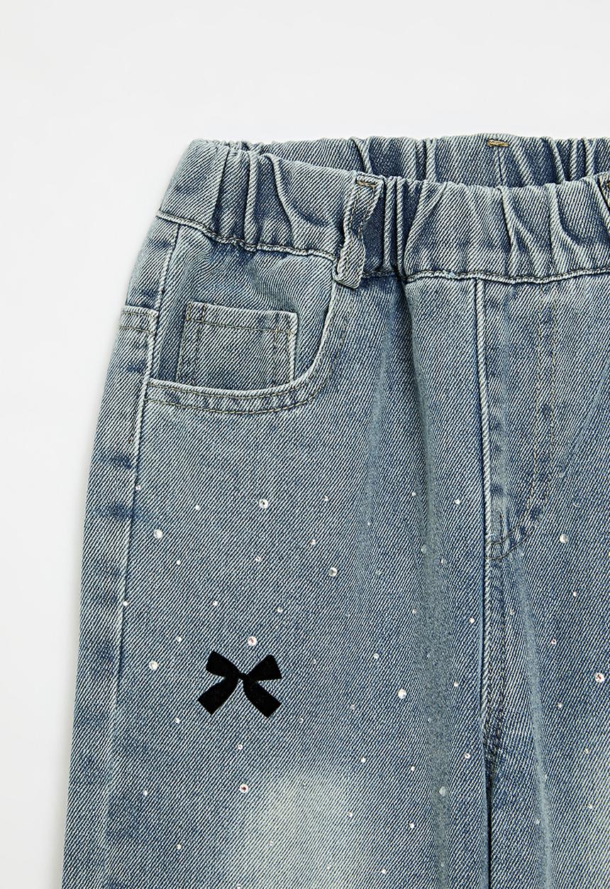 Pop Candy - Ribbon applique jeans-blue