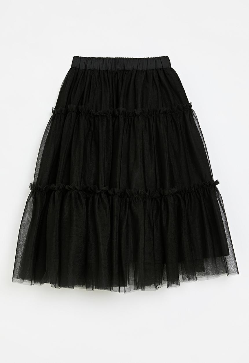 Pop Candy - Tiered tulle skirt-black