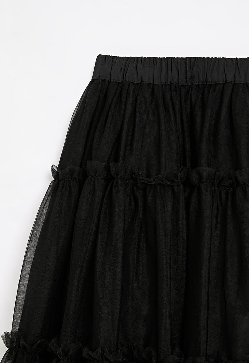 Pop Candy - Tiered tulle skirt-black