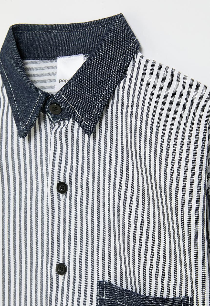 Pop Candy - Striped shirt -blue & white