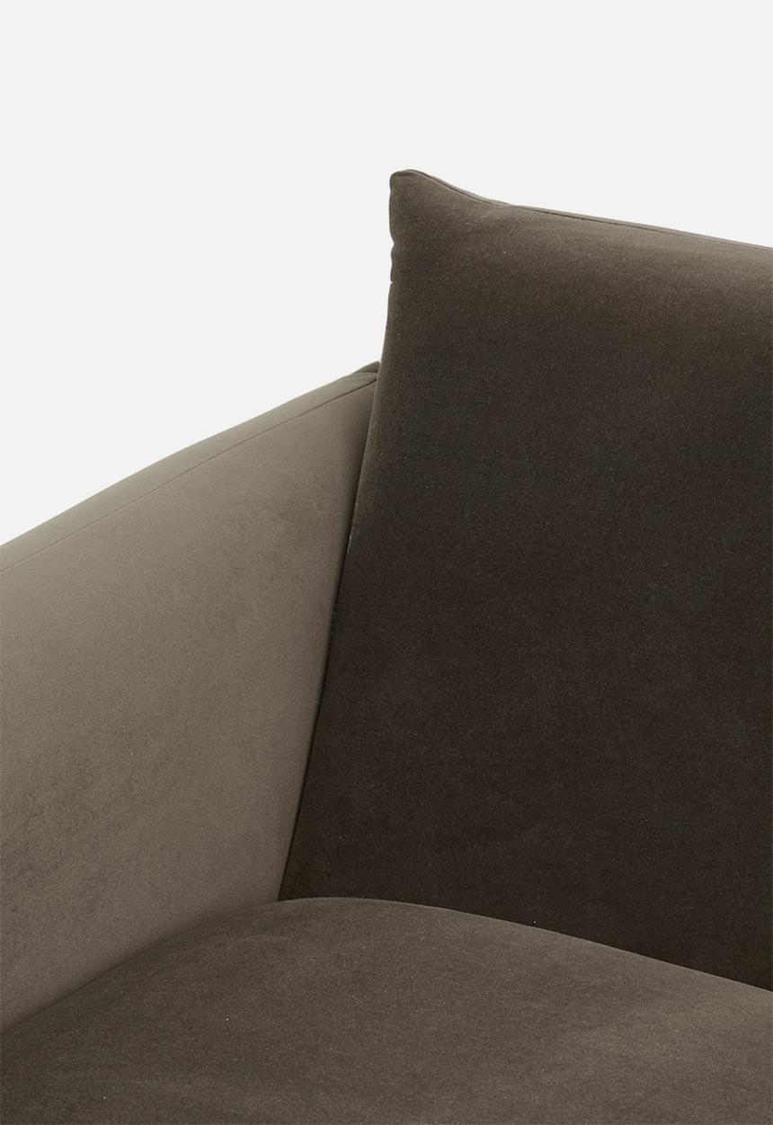 Sixth Floor - Signe single seater velvet sofa-chocolate grey