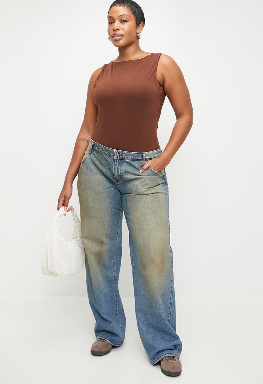 Cotton On - Plus low rise straight jean -stefani blue