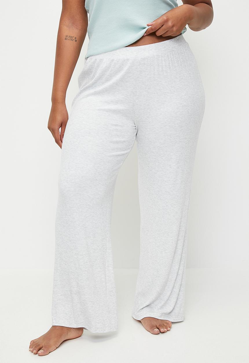 Cotton On - Plus Sleep Recovery Wide Leg Pant - Light Grey Marle 